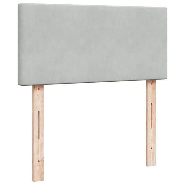 vidaXL Ottoman sängram med madrass ljusgrå 80x200 cm sammet Grå
