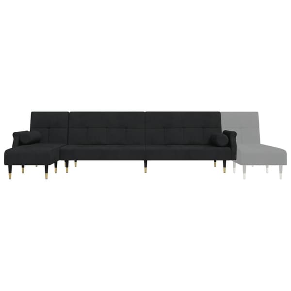 vidaXL L-formad soffa svart 271x140x70 cm sammet art