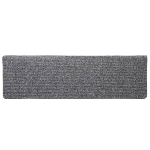 vidaXL Trappmattor självhäftande 10 st 65x21x4 cm ljusgrå rektangulär kant grå