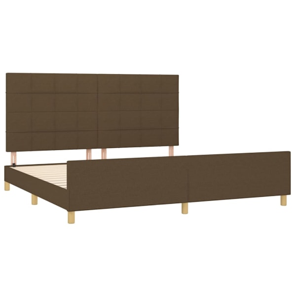 vidaXL Sängram utan madrass mörkbrun 200x200 cm tyg Brun
