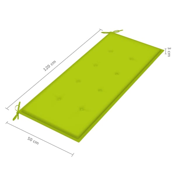 vidaXL Trädgårdsbänk med dyna 120 cm bambu Grön