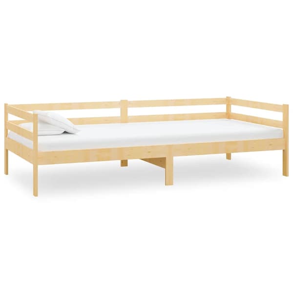 vidaXL Dagbädd massiv furu 90x200 cm Brun