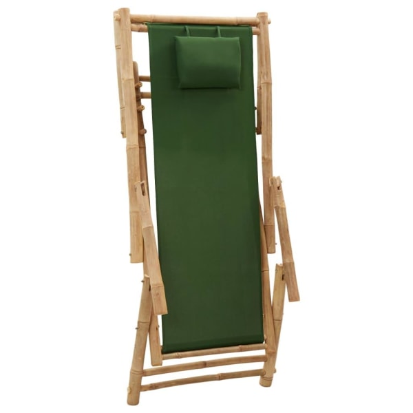 vidaXL Solstol bambu och kanvas grön Grön