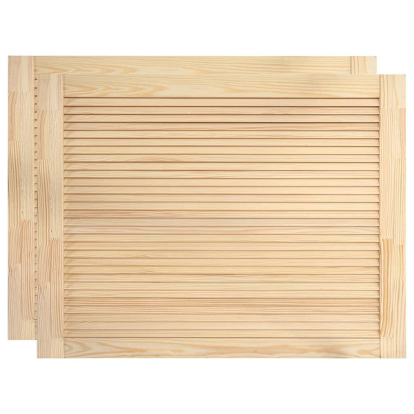 vidaXL Skåpluckor lamelldesign 2 st 39,5x59,4 cm massiv furu Brun
