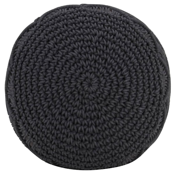 vidaXL Handgjord sittpuff makramé antracit 45x30 cm bomull Antracit