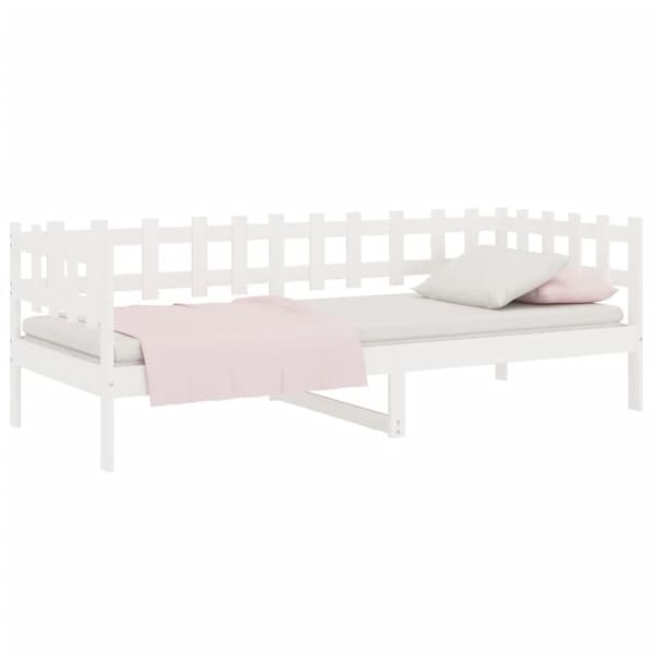 vidaXL Dagbädd vit 90x190 cm massiv furu Vit
