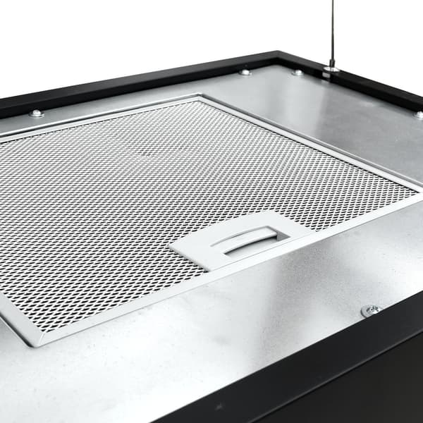 vidaXL Hängande köksfläkt touchsensor LCD 55 cm pulverlackerat stål Svart