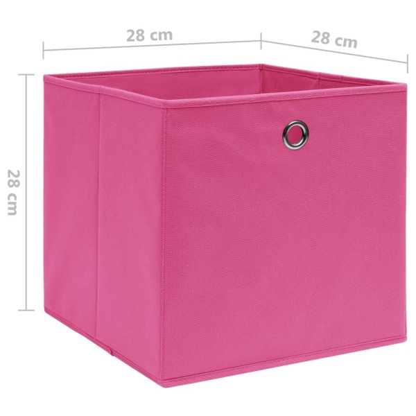 vidaXL Förvaringslådor 4 st non-woven tyg 28x28x28 cm rosa Rosa