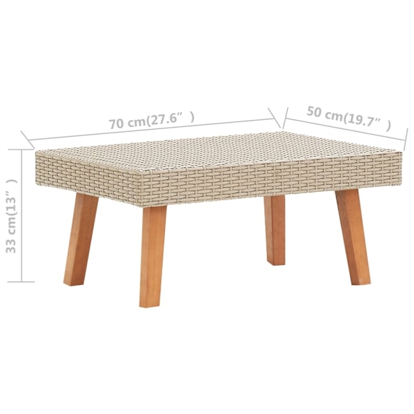 vidaXL Loungeset för trädgården med dynor 3 delar konstrotting beige Beige