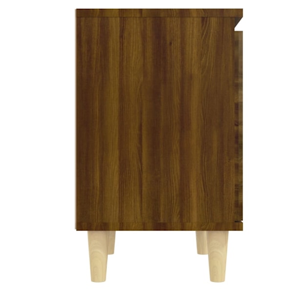 vidaXL Sängbord med ben i massivt trä 2 st brun ek 40x30x50 cm Brun