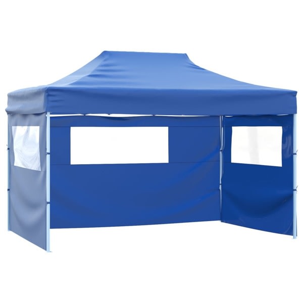 vidaXL Hopfällbart tält med 3 väggar 3x4,5 m blå Blå