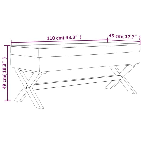 vidaXL Förvaringspall mörkgrå 110x45x49 cm sammet Grå