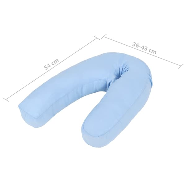 vidaXL J-formad gravidkudde 54x(36-43) cm blå Blå