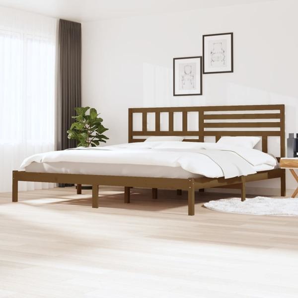 vidaXL Sängram honungsbrun massiv furu 200x200 cm Brun