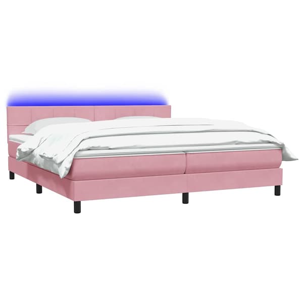 vidaXL Ramsäng med madrass rosa 180x210 cm sammet Rosa