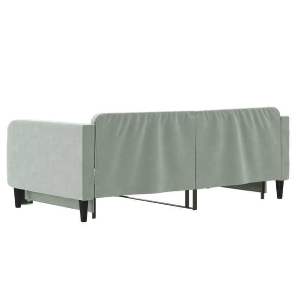 vidaXL Dagbädd utdragbar ljusgrå 90x190 cm sammet Grå