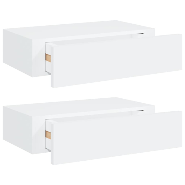vidaXL Väggmonterad låda 2 st vit 40x23,5x10 cm MDF Vit