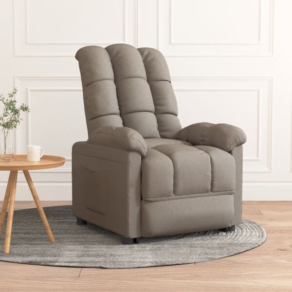 vidaXL Reclinerfåtölj taupe tyg Taupe