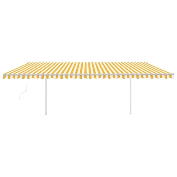 vidaXL Automatisk markis med vindsensor & LED 6x3 m gul/vit Gul