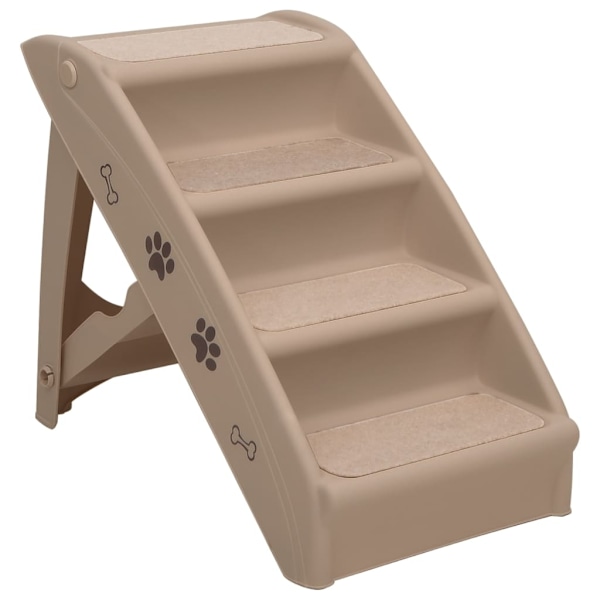 vidaXL Hopfällbar hundtrappa brun 62x40x49,5 cm Brun