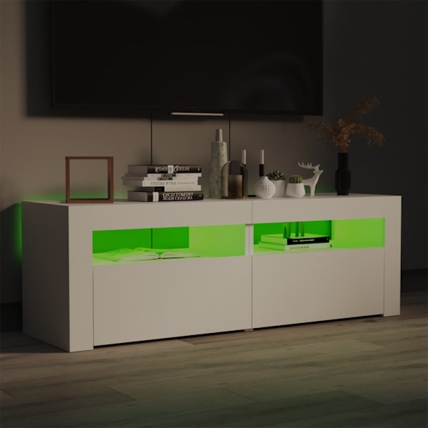vidaXL TV-bänk med LED-belysning vit 120x35x40 cm Vit