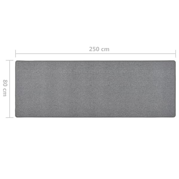 vidaXL Gångmatta mörkgrå 80x250 cm grå