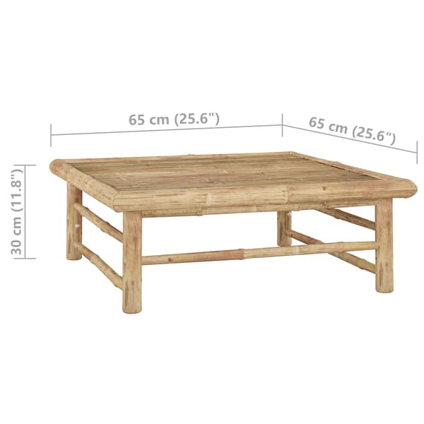 vidaXL Trädgårdsbord 65x65x30 cm bambu Brun