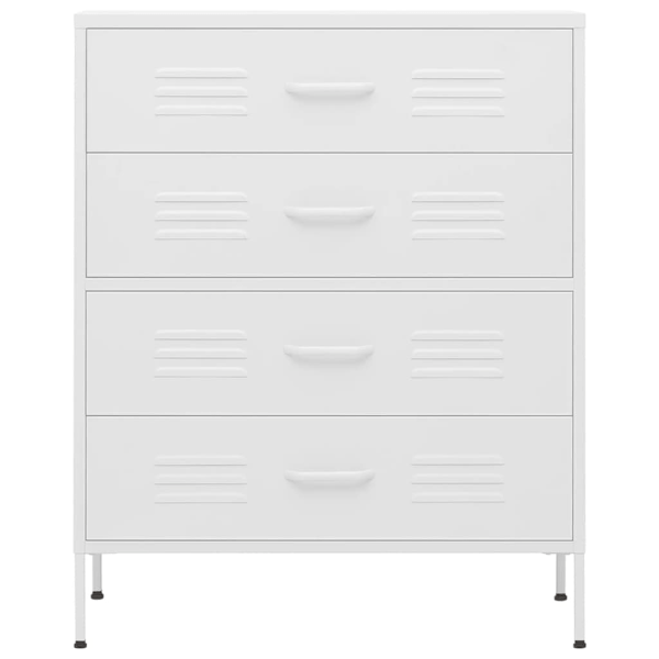 vidaXL Byrå vit 80x35x101,5 cm stål Vit