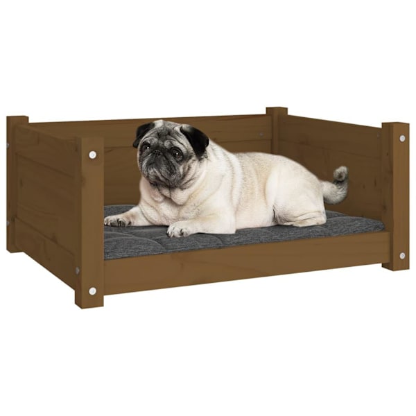 vidaXL Hundbädd honungsbrun 65,5x50,5x28 massiv furu Brun