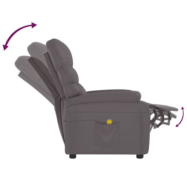 vidaXL Massagefåtölj grå konstläder grå