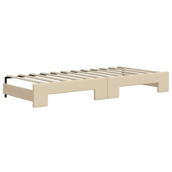 vidaXL Dagbädd utdragbar gräddvit 80x200 cm tyg Kräm