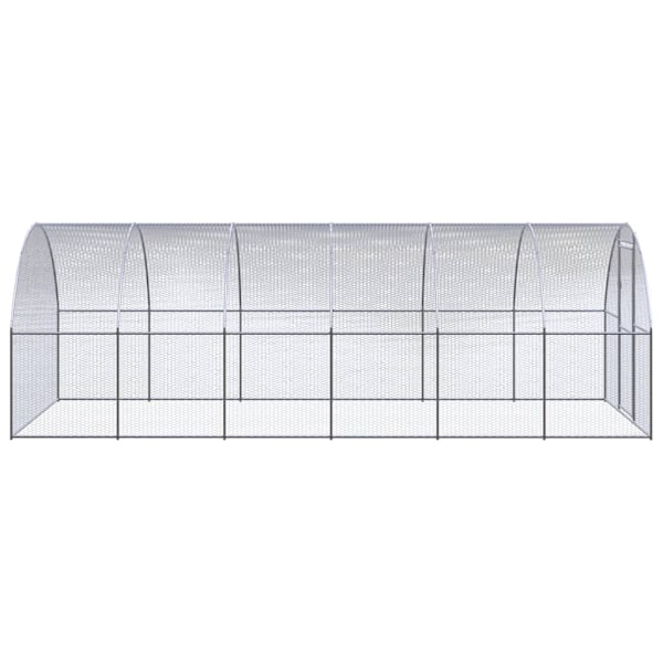vidaXL Hönsbur för utomhusbruk 3x6x2 m galvaniserat stål Silver