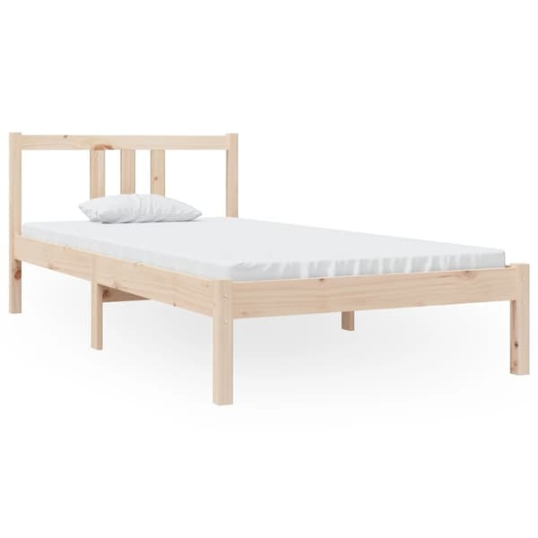 vidaXL Sängram massivt trä 90x190 cm Brun