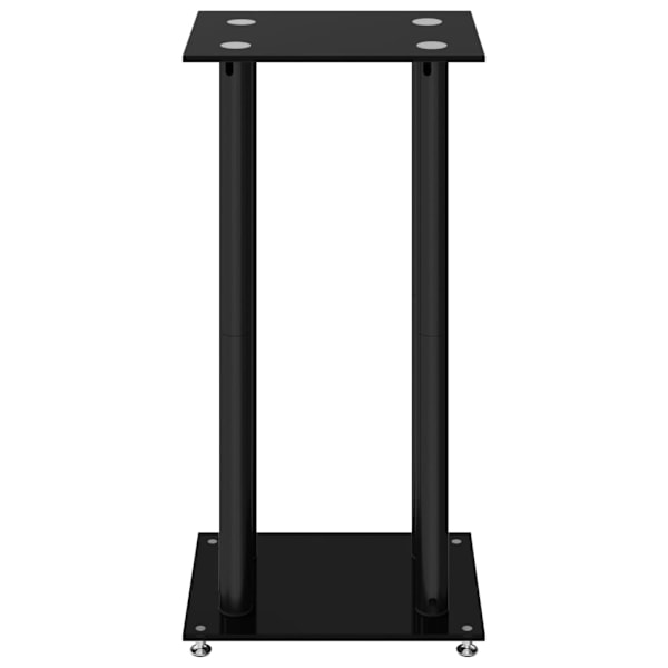 vidaXL Stativ för högtalare 2 st härdat glas 4-pelarmodell svart Svart