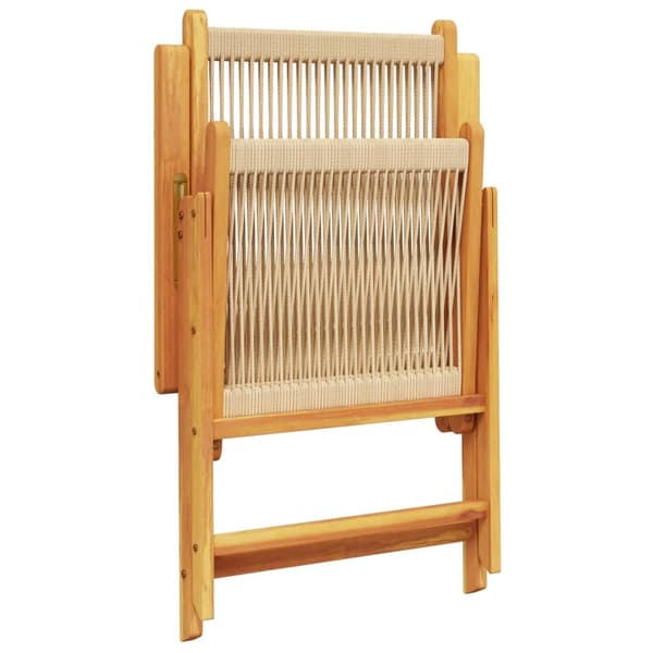vidaXL Fällbara fåtöljer 4 st beige massivt trä akacia Beige