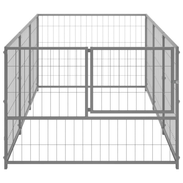 vidaXL Hundgård silver 3 m² stål Silver
