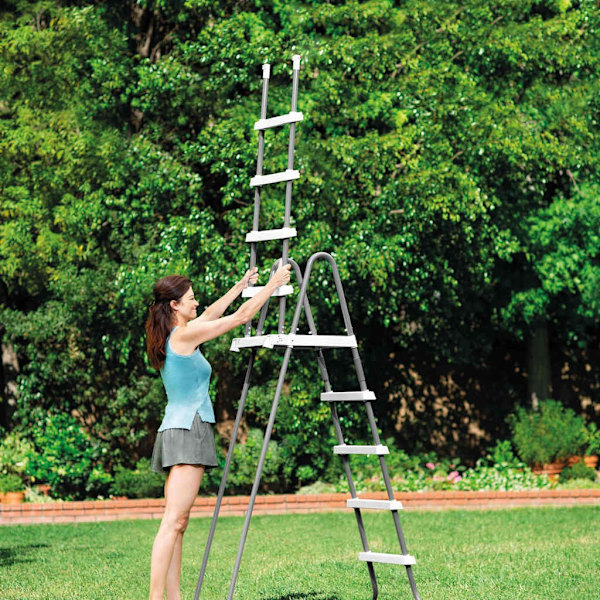 INTEX Säkerhetsstege med 5 steg 132 cm grå