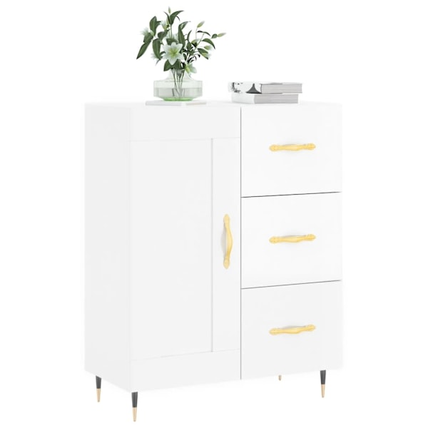 vidaXL Skänk vit högglans 69,5x34x90 cm konstruerat trä Vit