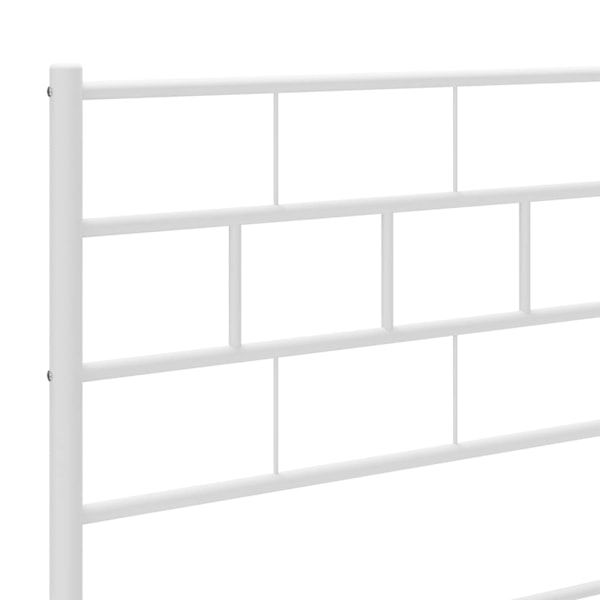 vidaXL Sängram med huvudgavel metall vit 100x200 cm Vit