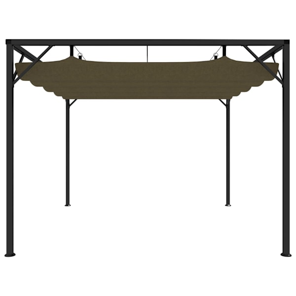 vidaXL Paviljong med infällbart tak 3x3 m taupe 180 g/m² Taupe