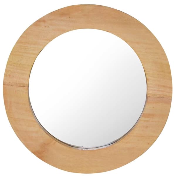 vidaXL Väggspegel rund 40 cm teak Brun