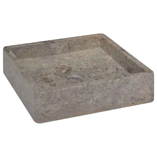 vidaXL Handfat grå 40x40x10 cm marmor grå