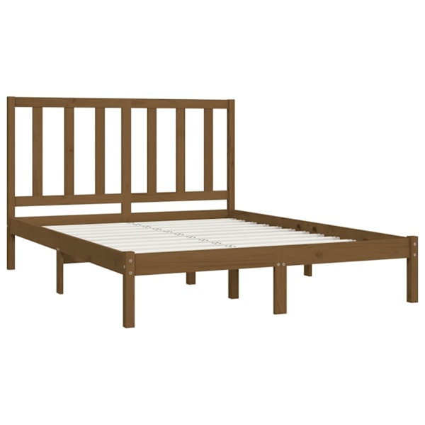 vidaXL Sängram honungsbrun massiv furu 120x200 cm Brun