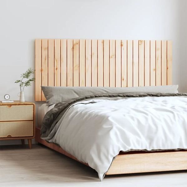 vidaXL Väggmonterad huvudgavel 147x3x60 cm massiv furu Brun
