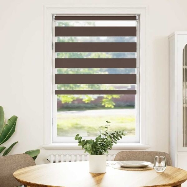vidaXL Rullgardin randig brun 70 x 120 cm transparent Brun