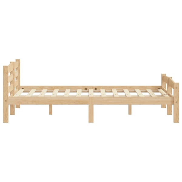 vidaXL Sängram massiv furu 200x200 cm Brun