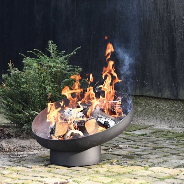 Esschert Design Eldfat lutande stål svart FF402 Svart