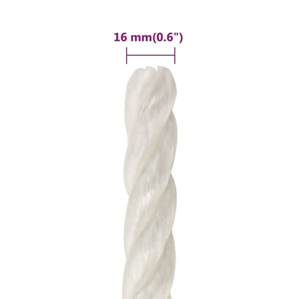 vidaXL Rep vit 16 mm 100 m polypropylen Vit