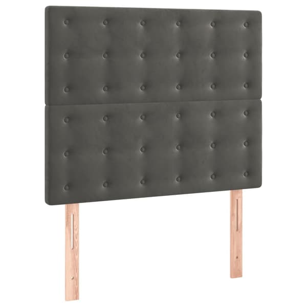 vidaXL Huvudgavlar 2 st mörkgrå 90x5x78/88 cm sammet Grå