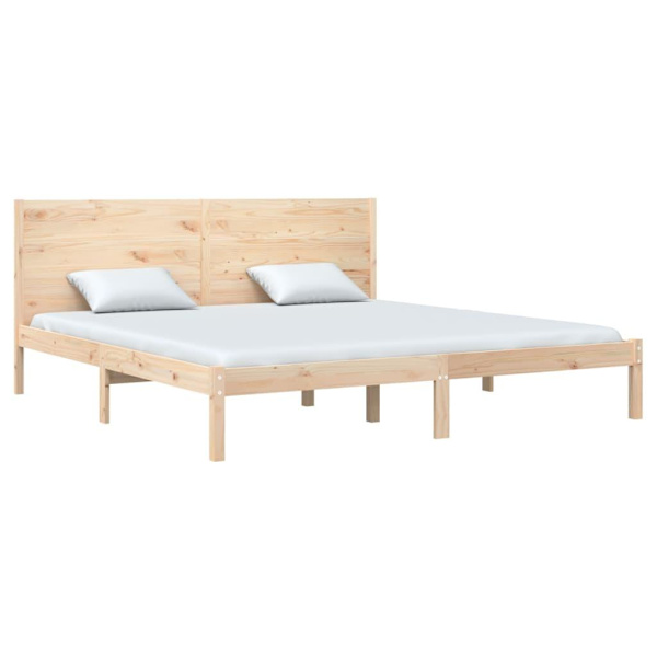 vidaXL Sängram massivt trä 200x200 cm Brun